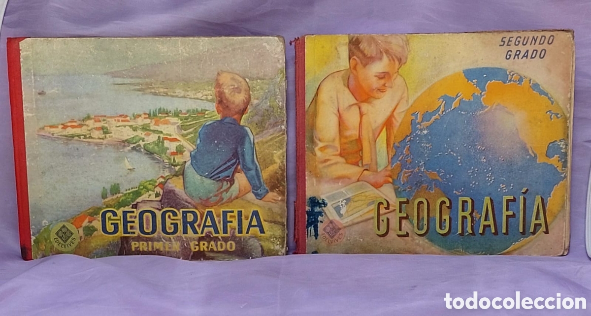 Libros de segunda mano: Lote de 2 libros Geograf&iacute;a Primer y Segundo Grado A&ntilde;o 1958