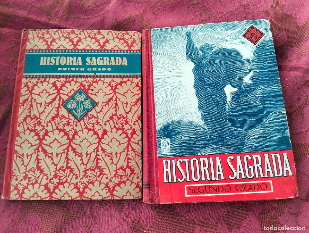 Gebrauchte B&uuml;cher: Lote 2 libros de colegio historia sagrada primer y segundo grado por edelvives luis vives