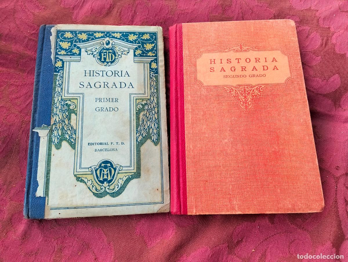 Gebrauchte B&uuml;cher: Lote 2 libros de colegio historia sagrada primer y segundo grado editorial ftd luis vives 1930