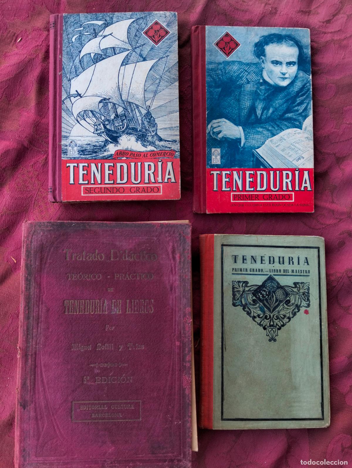 Gebrauchte B&uuml;cher: Lote 4 libros escolares antiguos de Tenedur&iacute;a primer segundo grado tratado did&aacute;ctico alumno maestro
