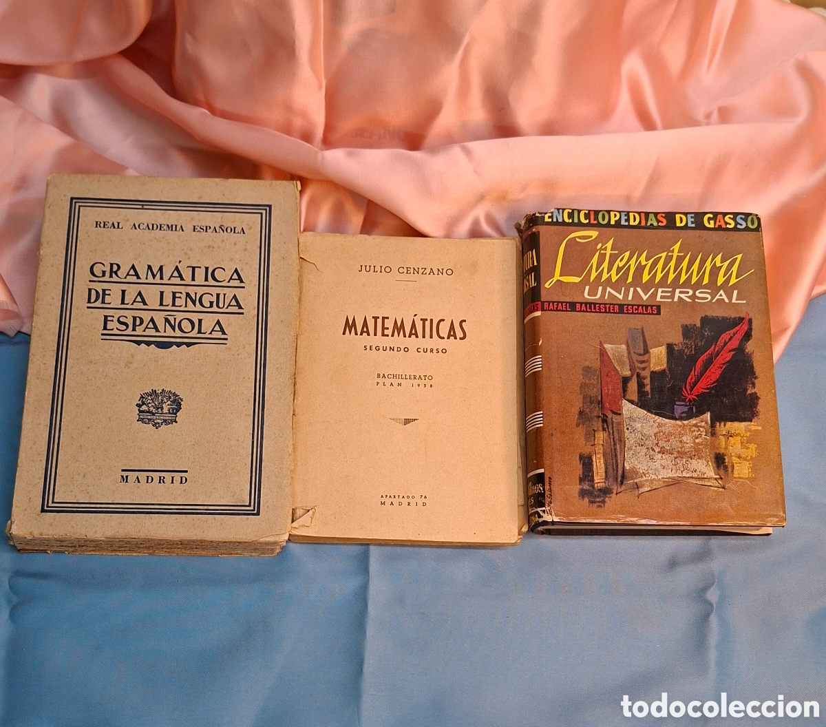 Libros de segunda mano: Lote de 3 libros escolares y de referencia de mediados del siglo XX