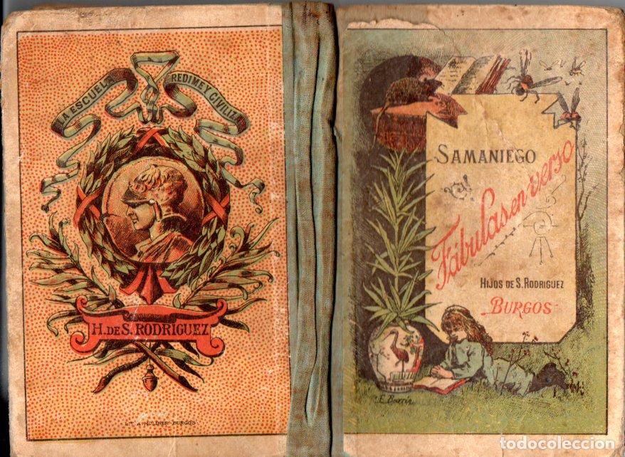 Libros de segunda mano: SAMANIEGO : F&Aacute;BULAS EN VERSO PARA USO DE LAS ESCUELAS (HIJOS DE SANTIAGO RODR&Iacute;GUEZ, BURGOS, c. 1900)