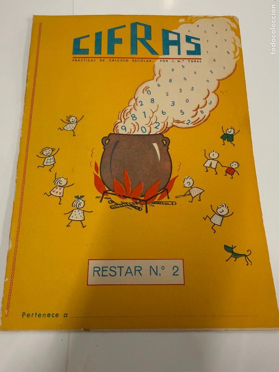 Libros de segunda mano: CIFRAS. RESTAR. N.2 Antiguo cuaderno escolar matematicas. RESTAS. sin estrenar
