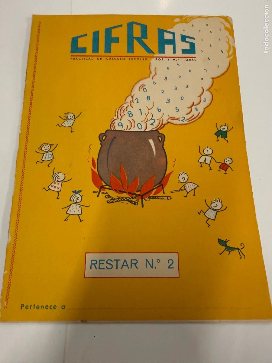 Libros de segunda mano: CIFRAS. RESTAR. N.2 Antiguo cuaderno escolar matematicas. RESTAS. sin estrenar