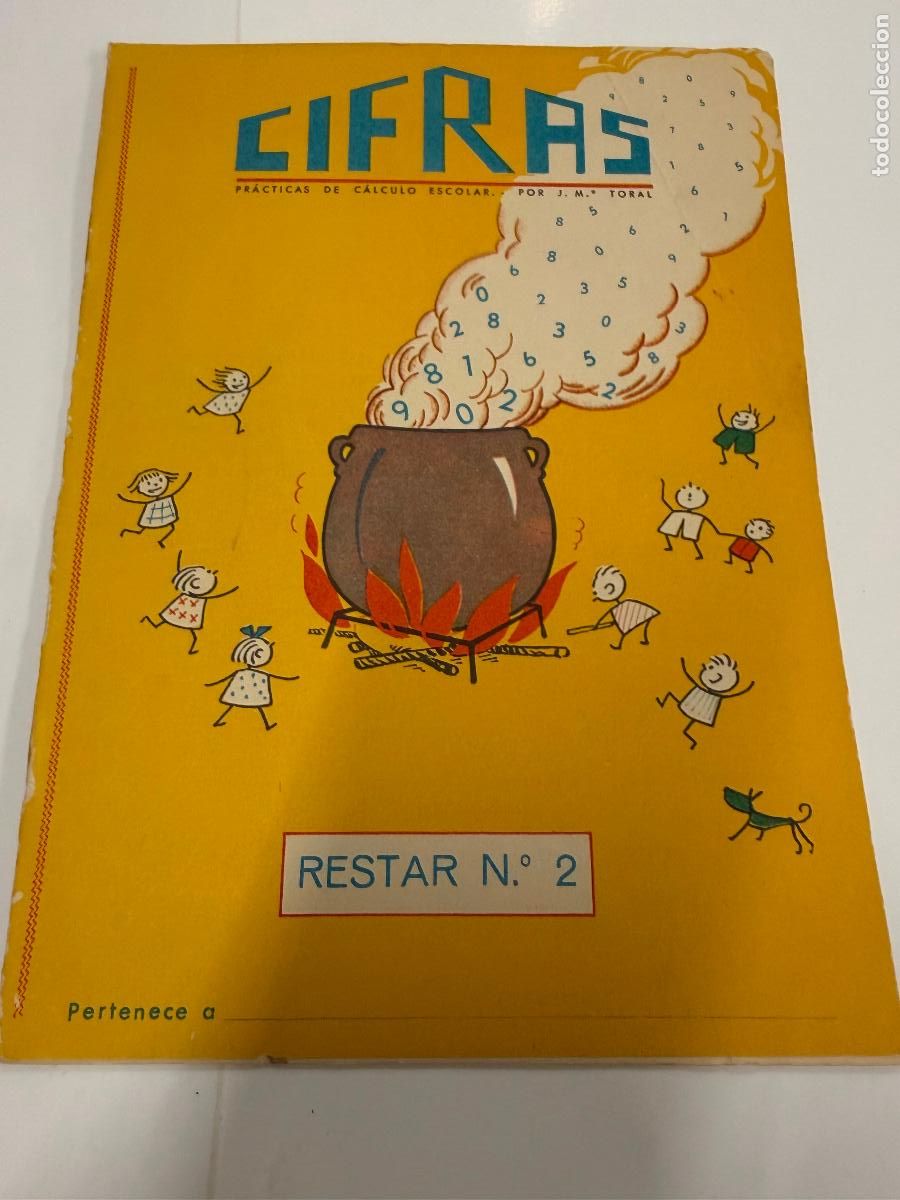 Libros de segunda mano: CIFRAS. RESTAR. N.2 Antiguo cuaderno escolar matematicas. RESTAS. sin estrenar