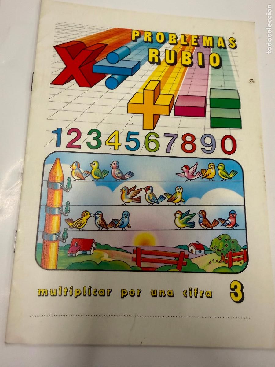 Libros de segunda mano: PROBLEMAS RUBIO. N.3 Antiguo cuaderno escolar matematicas. Multiplicar. sin estrenar