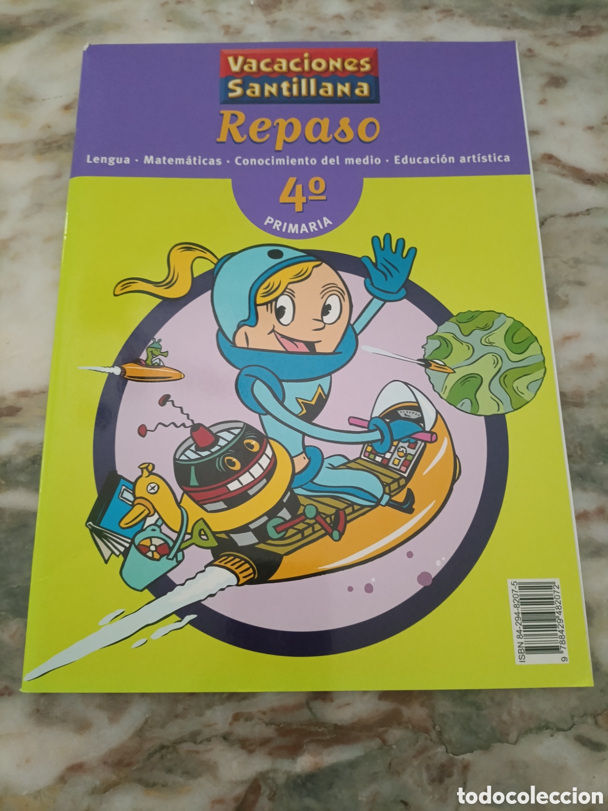 Libros de segunda mano: Libro repaso cuarto de primaria vacaciones santillana