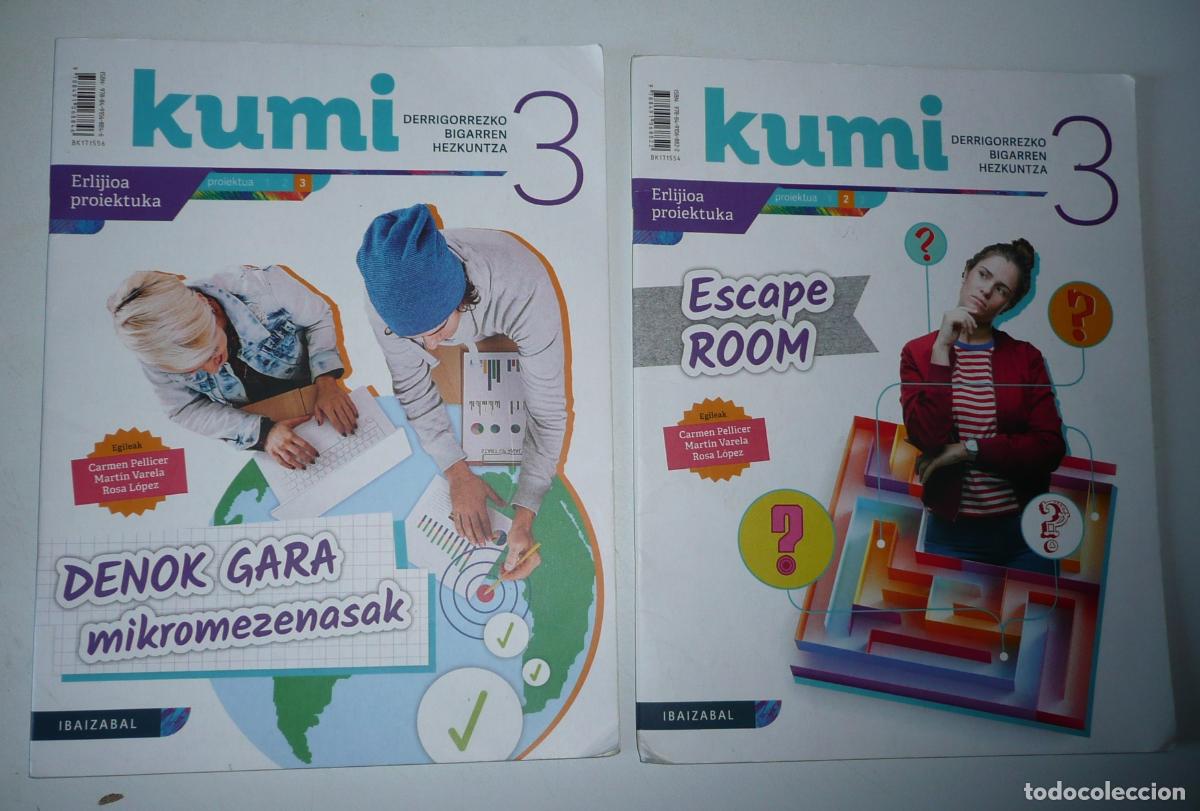 Libros de segunda mano: Kumi Erlijioa Proiektuka (Denok gara micromezenasak / Escape Room) DBH 3 (Ibaizabal, 2020)