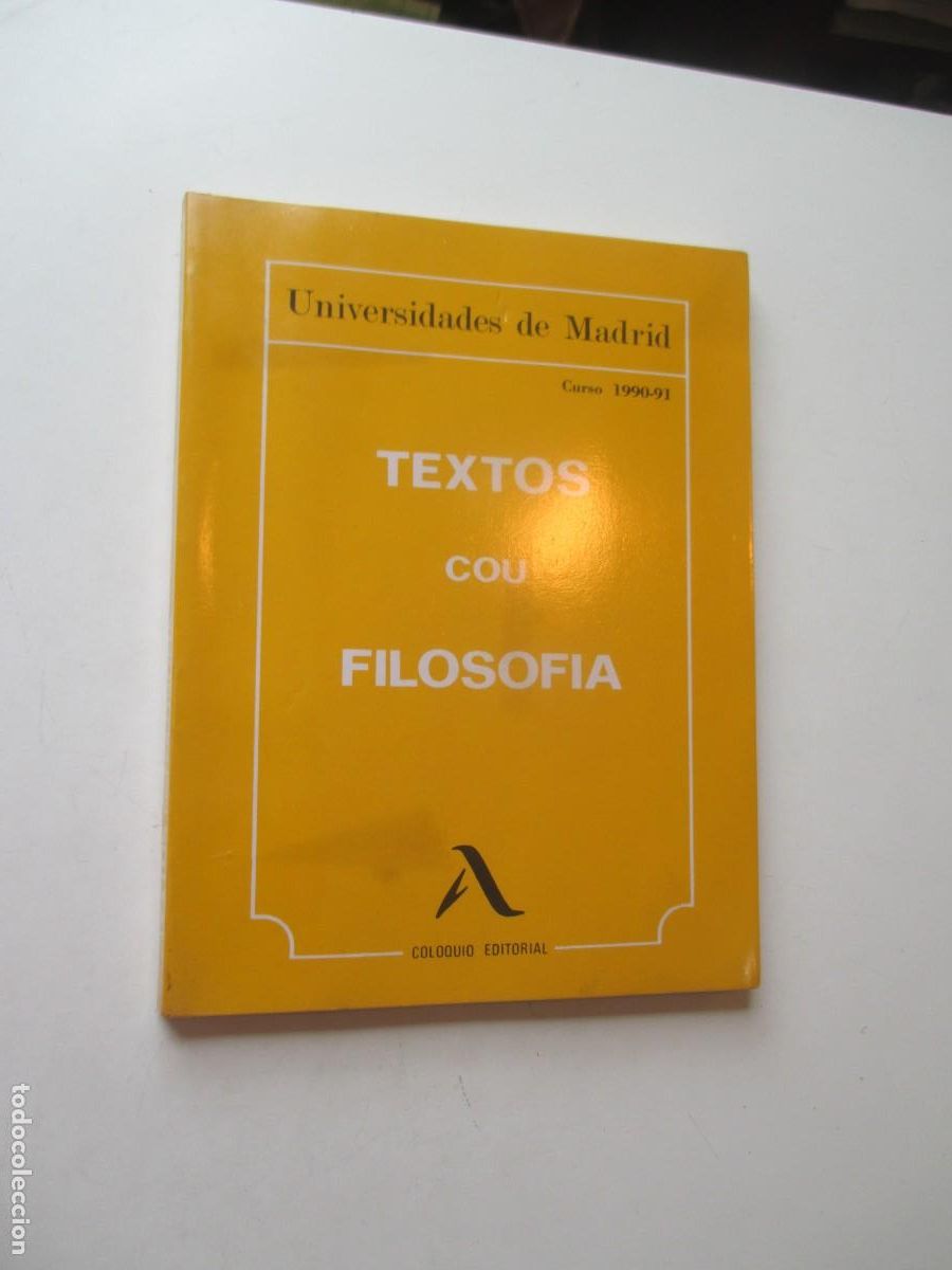 Libros de segunda mano: Universidad de Madrid Curso 1990-91 Textos filosof&iacute;a C.O.U W41090