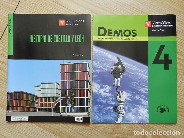 Libros de segunda mano: Lote 2 Historia contemporanea de Castilla y Le&oacute;n Demos 4 cuarto curso Vicens Vives Bachillerato 2010