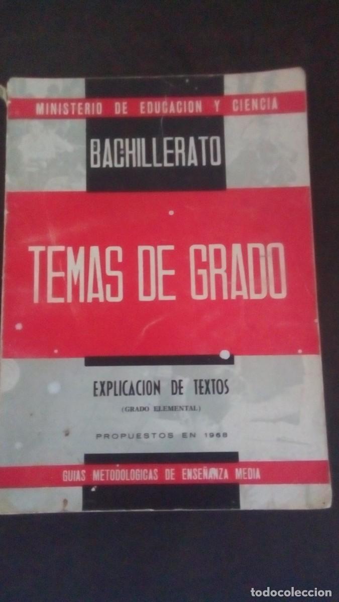 Libros de segunda mano: TEMAS DE GRADO, BACHILLERATO, EXPLICACIONES DE TEXTOS -A&Ntilde;O 1968 - Foto 1