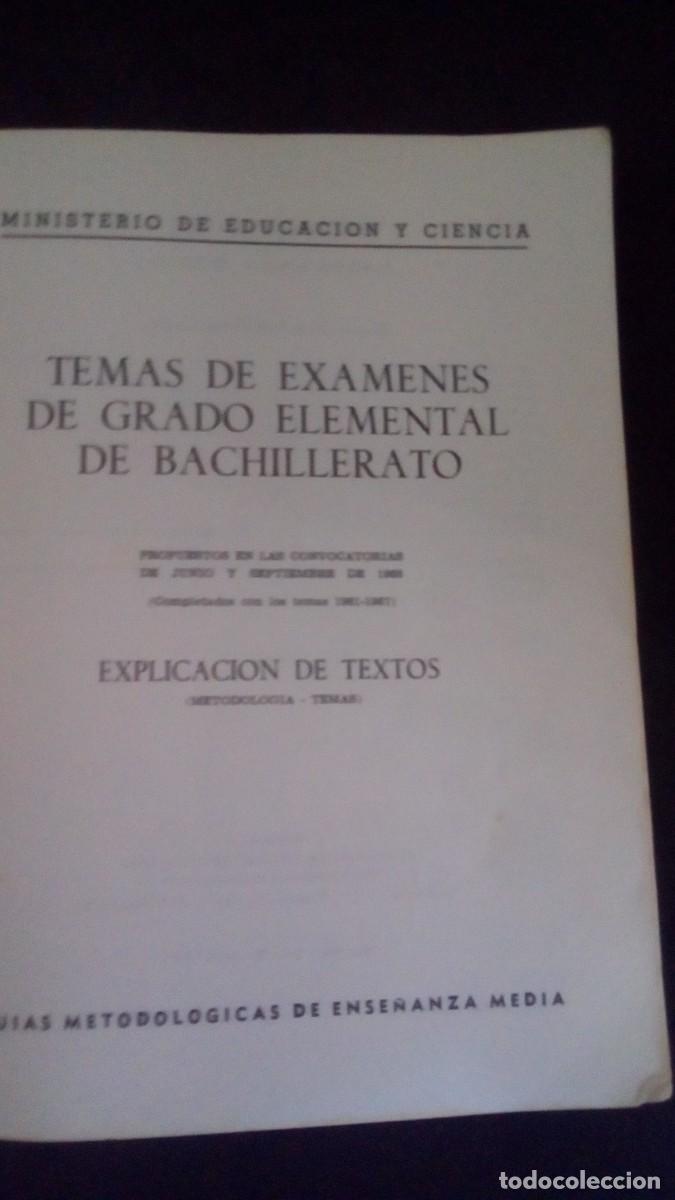 Libros de segunda mano: TEMAS DE GRADO, BACHILLERATO, EXPLICACIONES DE TEXTOS -A&Ntilde;O 1968 - Foto 2