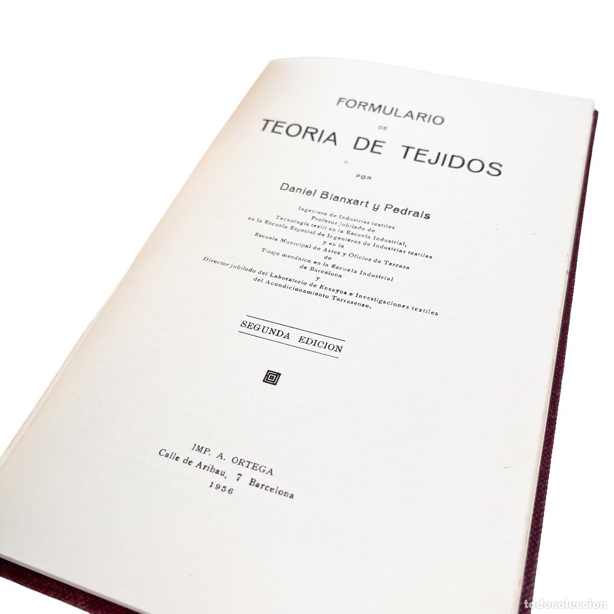 Libros de segunda mano: Formulario de Teor&iacute;a de Tejidos, Daniel Branxart - Foto 3