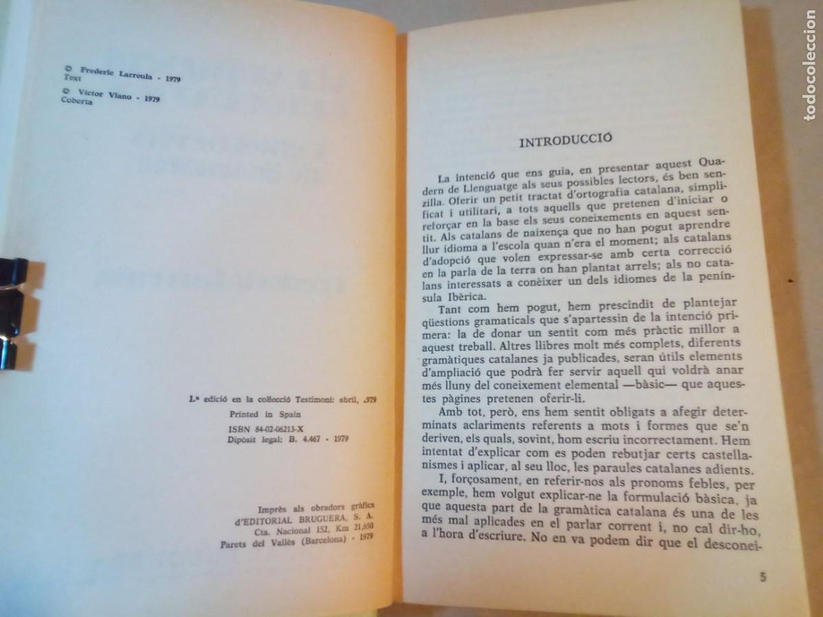 Libros de segunda mano: ACLARIMENTS ORTOGRAFICS DE FREDERIC LARREULA - Foto 3