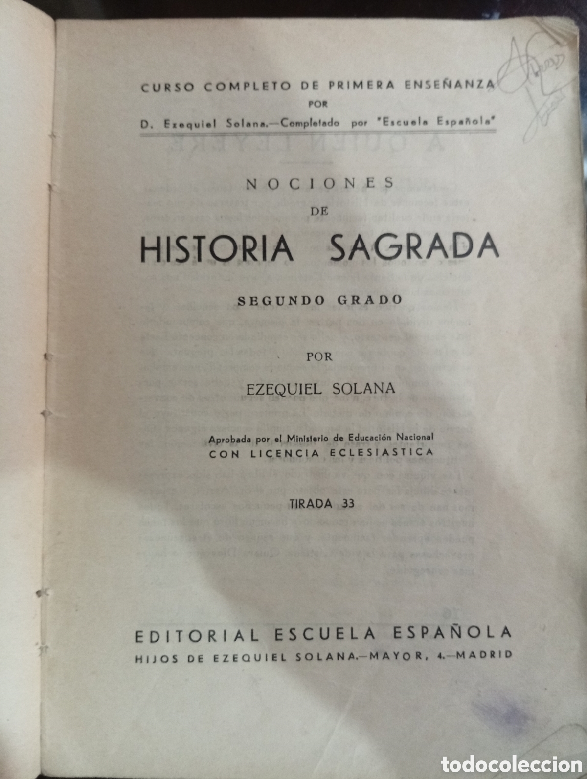 Libros de segunda mano: Historia sagrada ( Ezequiel Solana ) - Foto 3