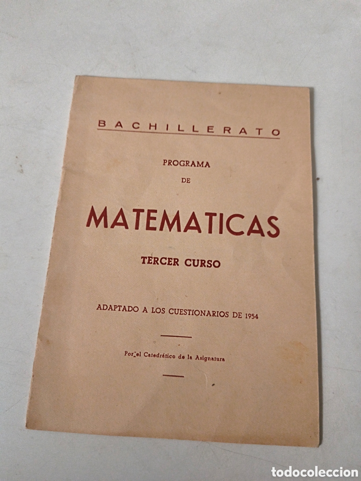 Libros de segunda mano: Programa de Bachillerato Matem&aacute;ticas