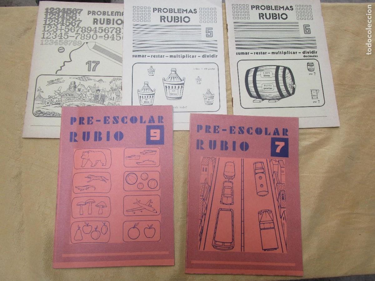 Libros de segunda mano: LIQUIDACION 5 CUADERNILLOS DE PROBLEMAS RUBIO 1977 - VER FOTOS Y NUMEROS - PERFECTOS - LIBRO ESCOLAR