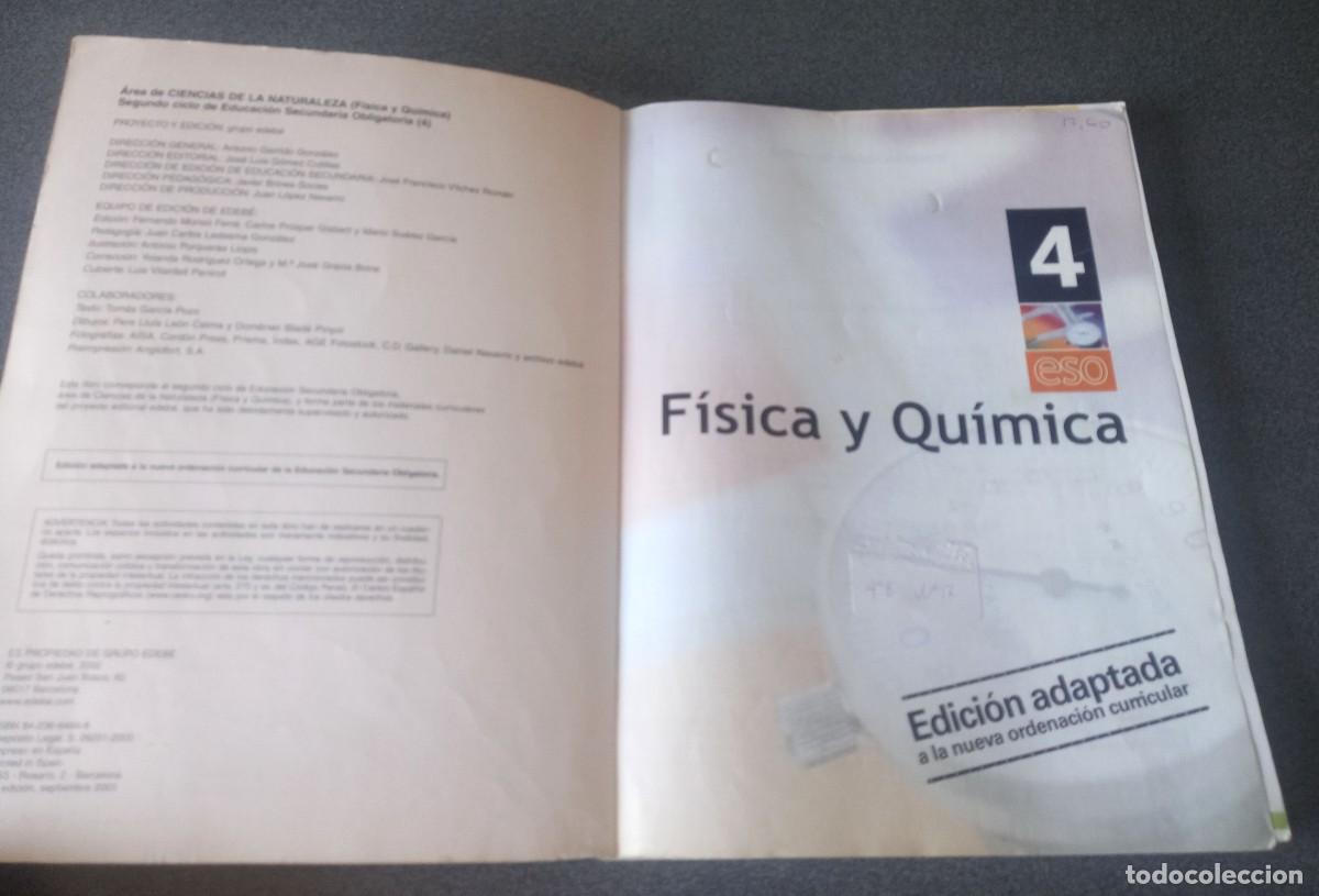 Libros de segunda mano: F&iacute;sica Y Qu&iacute;mica 4 Eso Edeb&eacute; - Foto 3