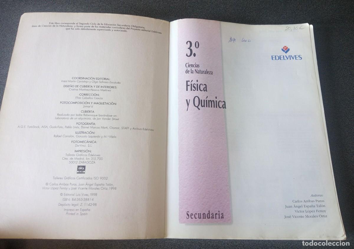 Libros de segunda mano: F&iacute;sica Y Qu&iacute;mica 3&ordm; Edelvives - Foto 3