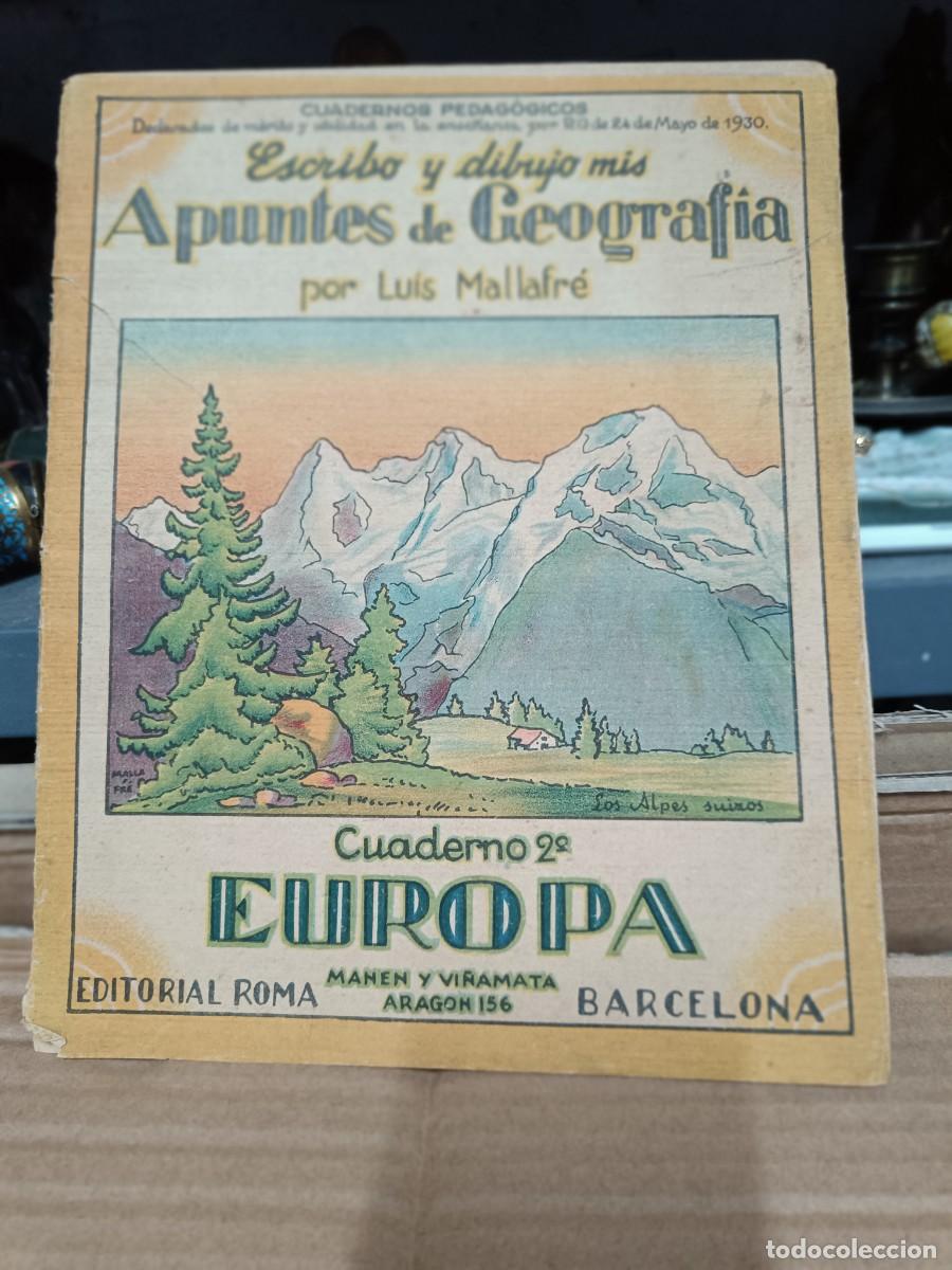 Libros de segunda mano: ANTIGUO CUADERNO ESCOLAR, APUNTES DE GEOGRAFIA 1930, NO. 2 EUROPA, ESCRITO Y DIBUJADO POR NI&Ntilde;O -P10