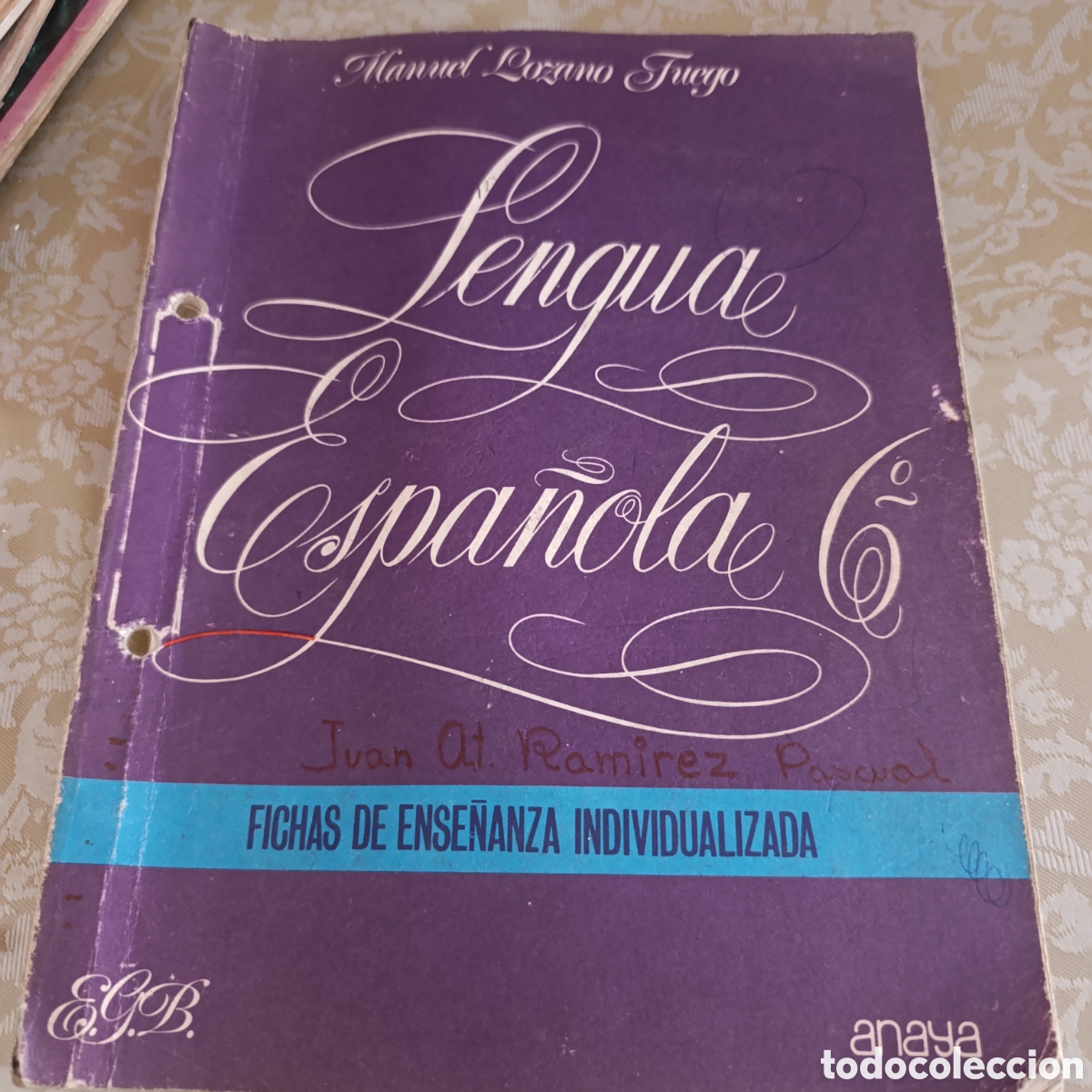 Libros de segunda mano: Manual antiguo de Lengua Espa&ntilde;ola de 6&ordm; curso de EGB,a&ntilde;os 70