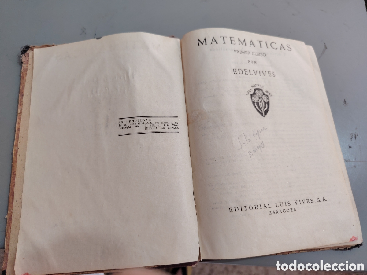 Libros de segunda mano: Matem&aacute;ticas. Primer curso. Edelvives. 1944 - Foto 8