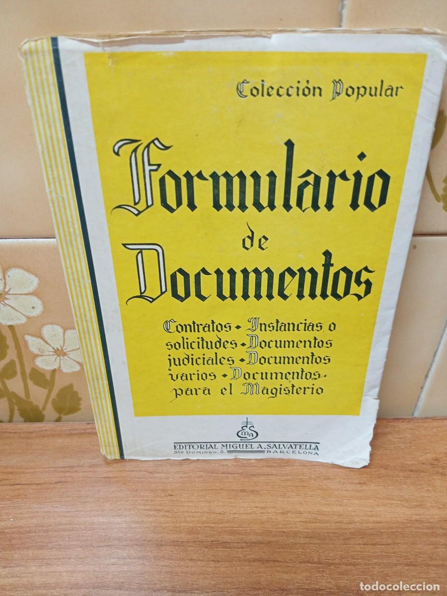Libros de segunda mano: FORMULARIO DE DOCUMENTOS - COLECCION POPULAR - SALVATELLA - Foto 1