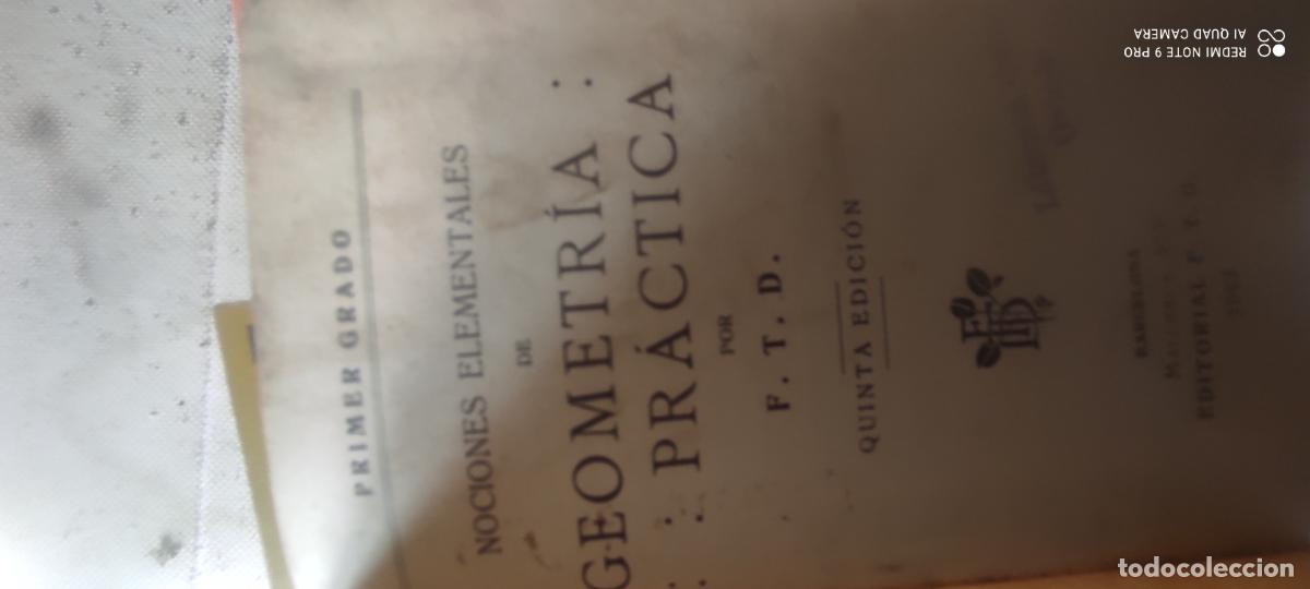 Libros de segunda mano: Nociones elementales de geometria practica. Primer grado / F.T.D.