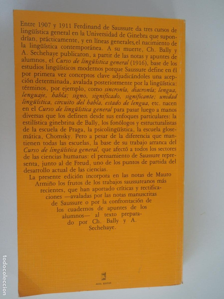 Libros de segunda mano: CURSO DE LING&Uuml;ISTICA GENERAL - FERDINAND DE SAUSSURE - AKAL - 1989 - Foto 7