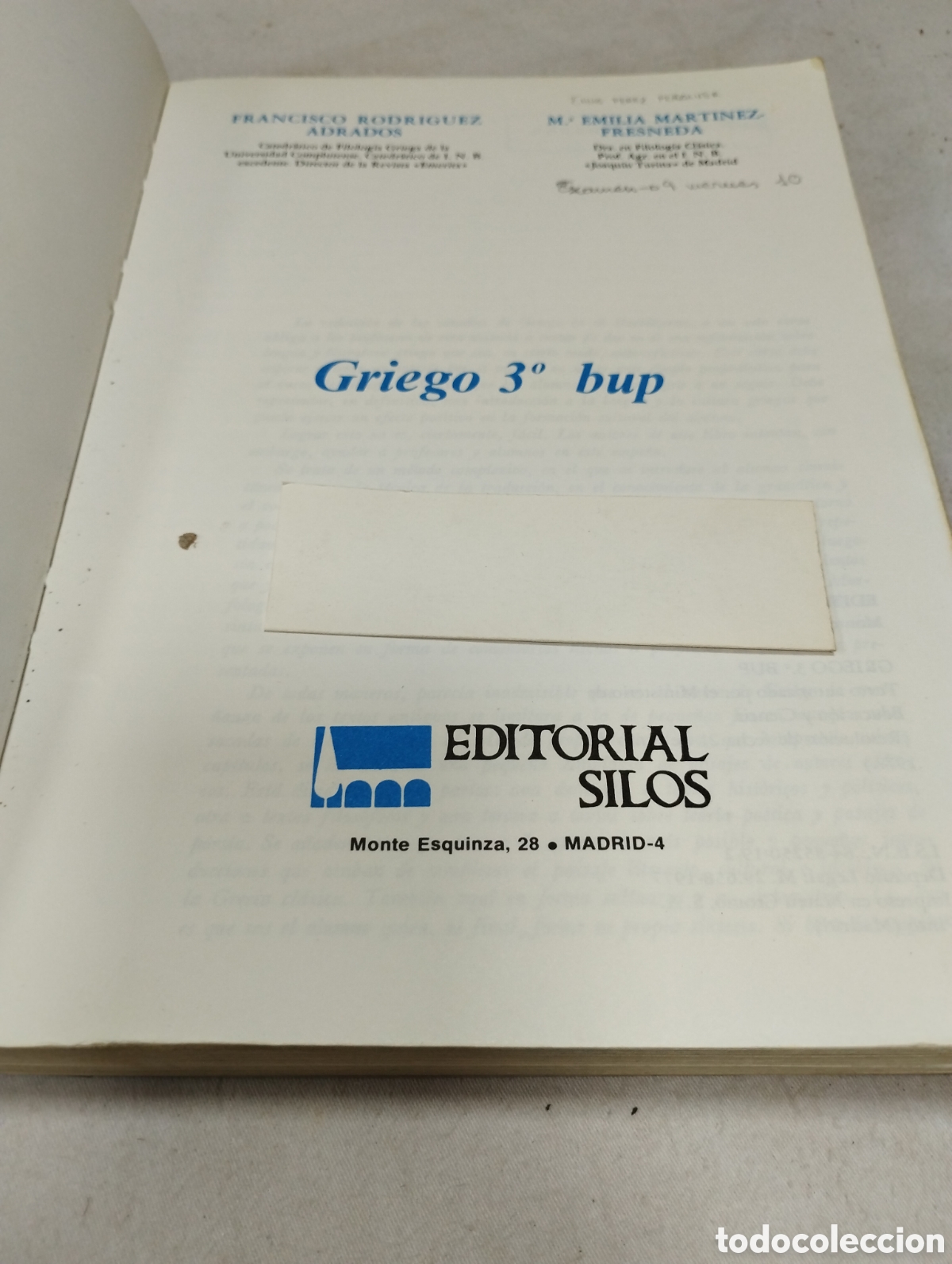 Libros de segunda mano: Griego. 3&deg; de BUP. Editorial Silos, 1977 - Foto 2