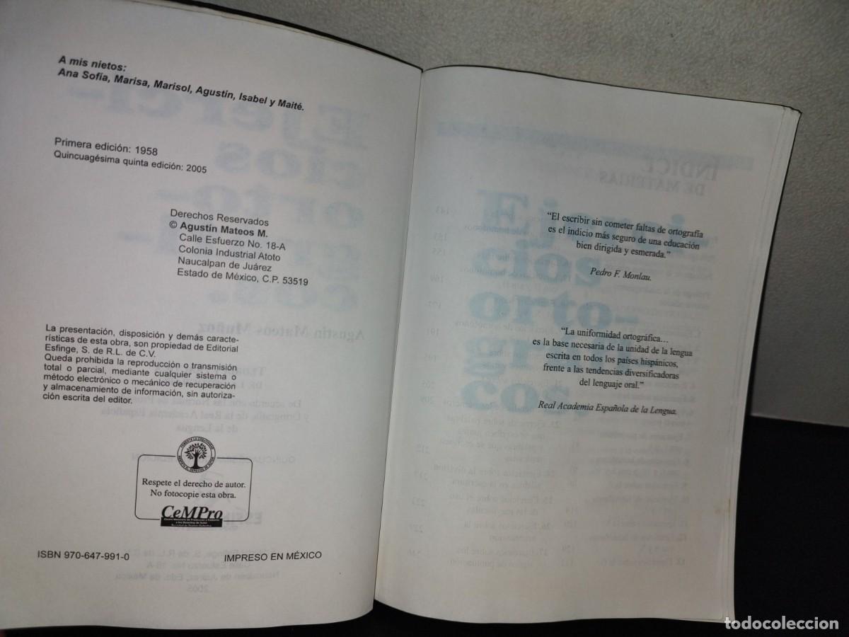 Libros de segunda mano: 197- Ejercicios Ortogr&aacute;ficos - Agust&iacute;n Mateos Mu&ntilde;oz - Foto 4