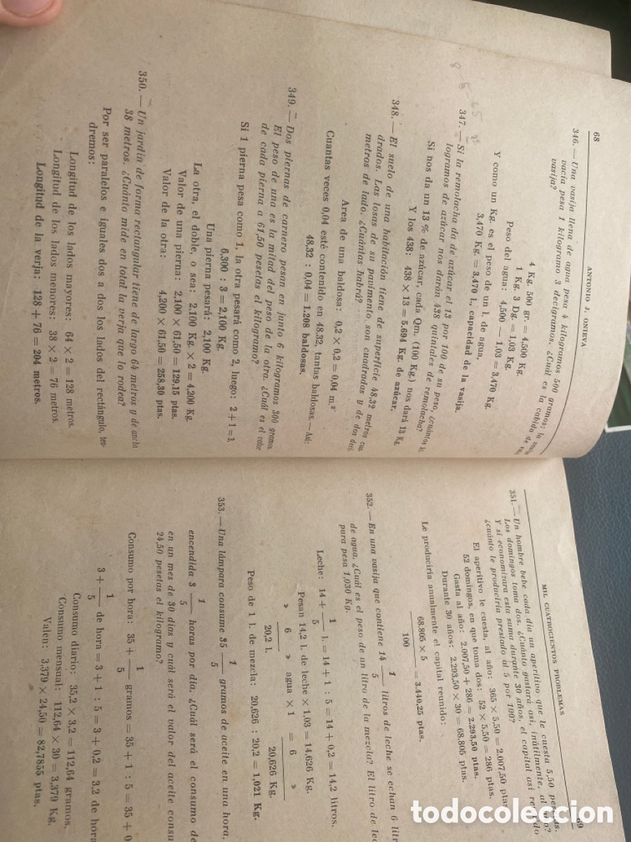 Libros de segunda mano: ANTIGUO LIBRO ESCOLAR 1400 PROBLEMAS PARA LA ESCUELA - Foto 3