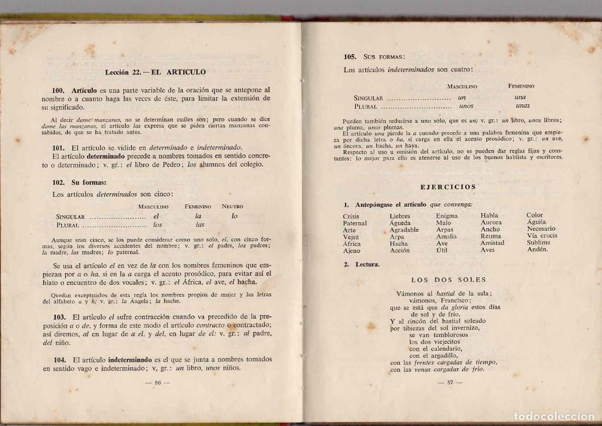 Libros de segunda mano: GRAMATICA ESPA&Ntilde;OLA PRIMER CURSO. EDELVIVES. A&Ntilde;O 1954 - Foto 2