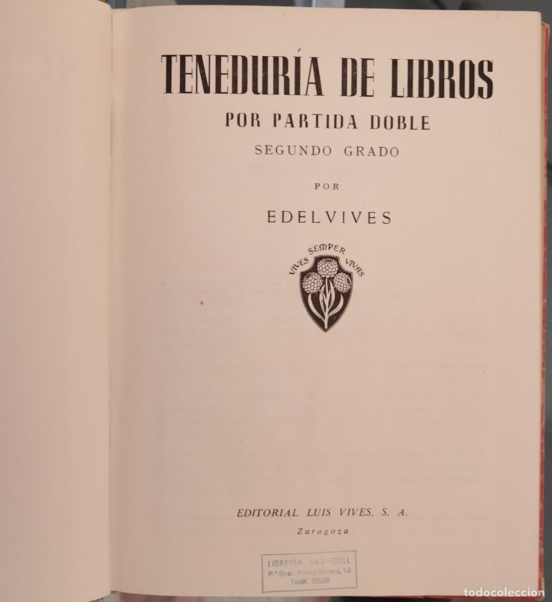 Libros de segunda mano: Tenedur&iacute;a de libros, por partida doble. - Foto 4