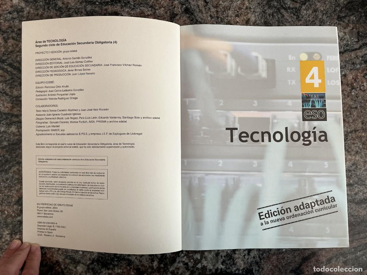 Libros de segunda mano: Tecnolog&iacute;a 4 ESO Edeb&eacute; (Ed. 2003) - Foto 3