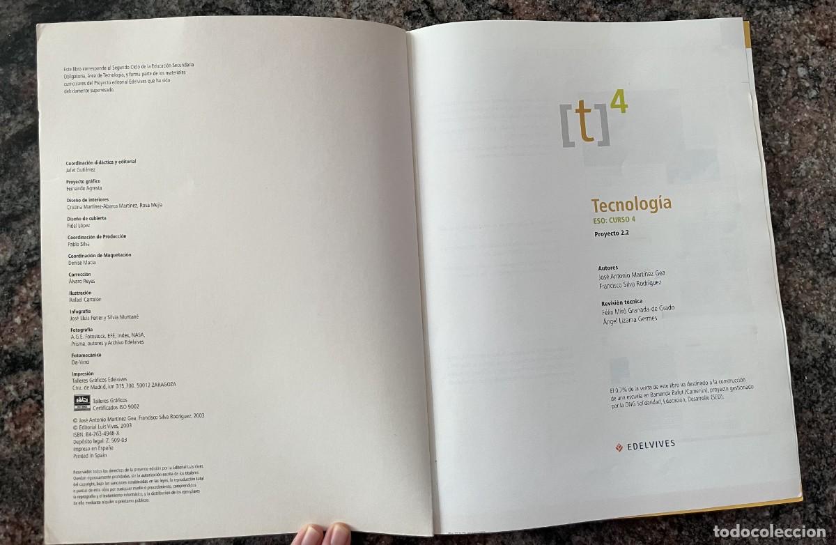 Libros de segunda mano: Tecnolog&iacute;a 4 ESO Edelvives (Ed.2003) - Foto 3