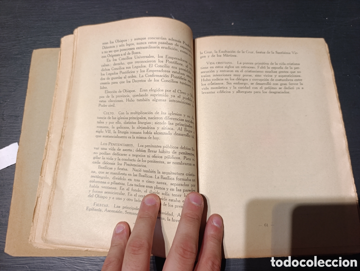 Libros de segunda mano: Lecciones de Historia Eclesi&aacute;stica. Andr&eacute;s Coll. Bilbao 1939 - Foto 2