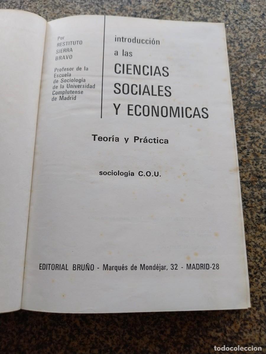 Libros de segunda mano: INTRODUCCION A LAS CIENCIAS SOCIALES Y ECONOMICAS -- TEORIA Y PRACTICA -- COU 1972 --