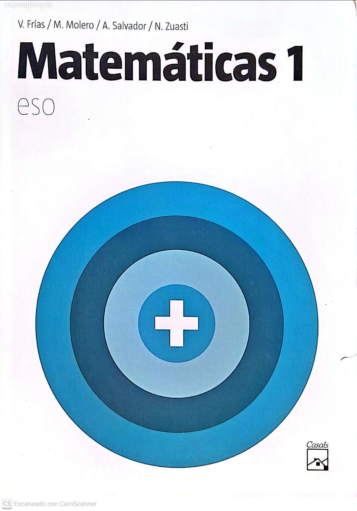 Libros de segunda mano: Matematicas 1&ordm; ESO . Editorial Casals. Autores: V. Frias / M. Molero / A. Salvador / N. Zuasti.