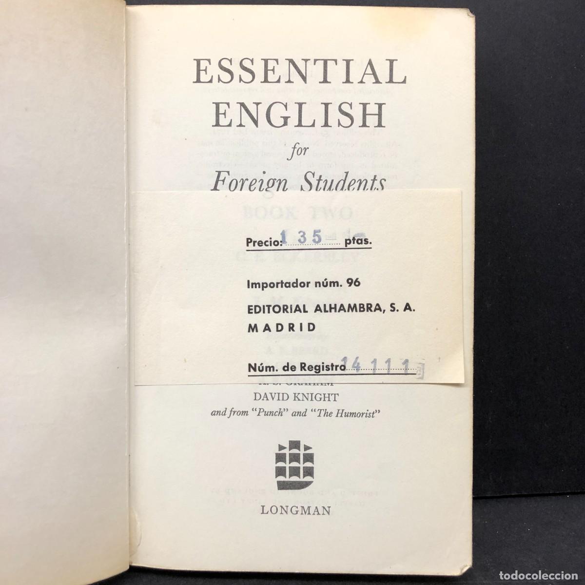 Libros de segunda mano: ESSENTIAL ENGLISH FOR FOREIGN STUDENTS - C. E. ECKERSLEY - STUDENTS BOOK / 4628 - Foto 5