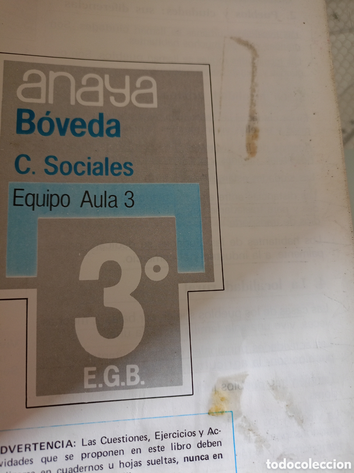 Libros de segunda mano: Anaya B&oacute;veda c sociales 3&deg;EGB - Foto 2