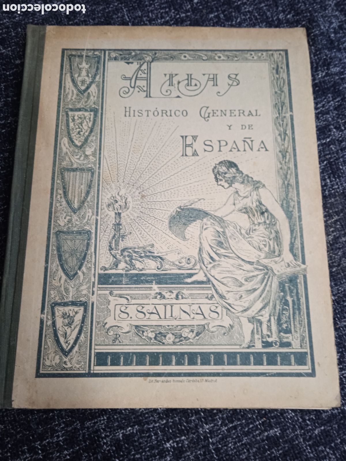 Libros de segunda mano: ATLAS HISTORICO GENERAL Y DE ESPA&Ntilde;A / SALVADOR SALINAS / 2&ordf; EDICION - MADRID 1936 -LIBRO ESCOLAR.