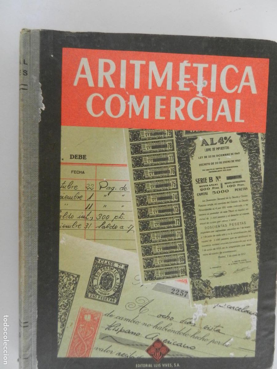 Libros de segunda mano: ARITM&Eacute;TICA COMERCIAL - TERCER GRADO - EDELVIVES - EDITORIAL LUIS VIVES 1968.