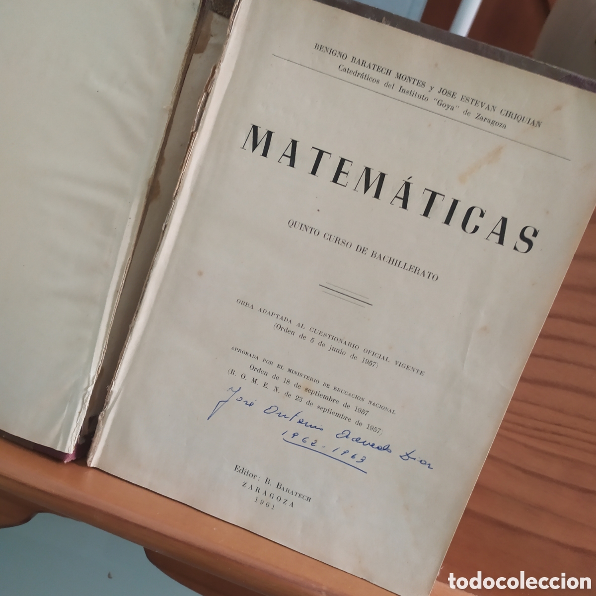 Libros de segunda mano: Libro de texto de matem&aacute;ticas del a&ntilde;o 1960 - Foto 2