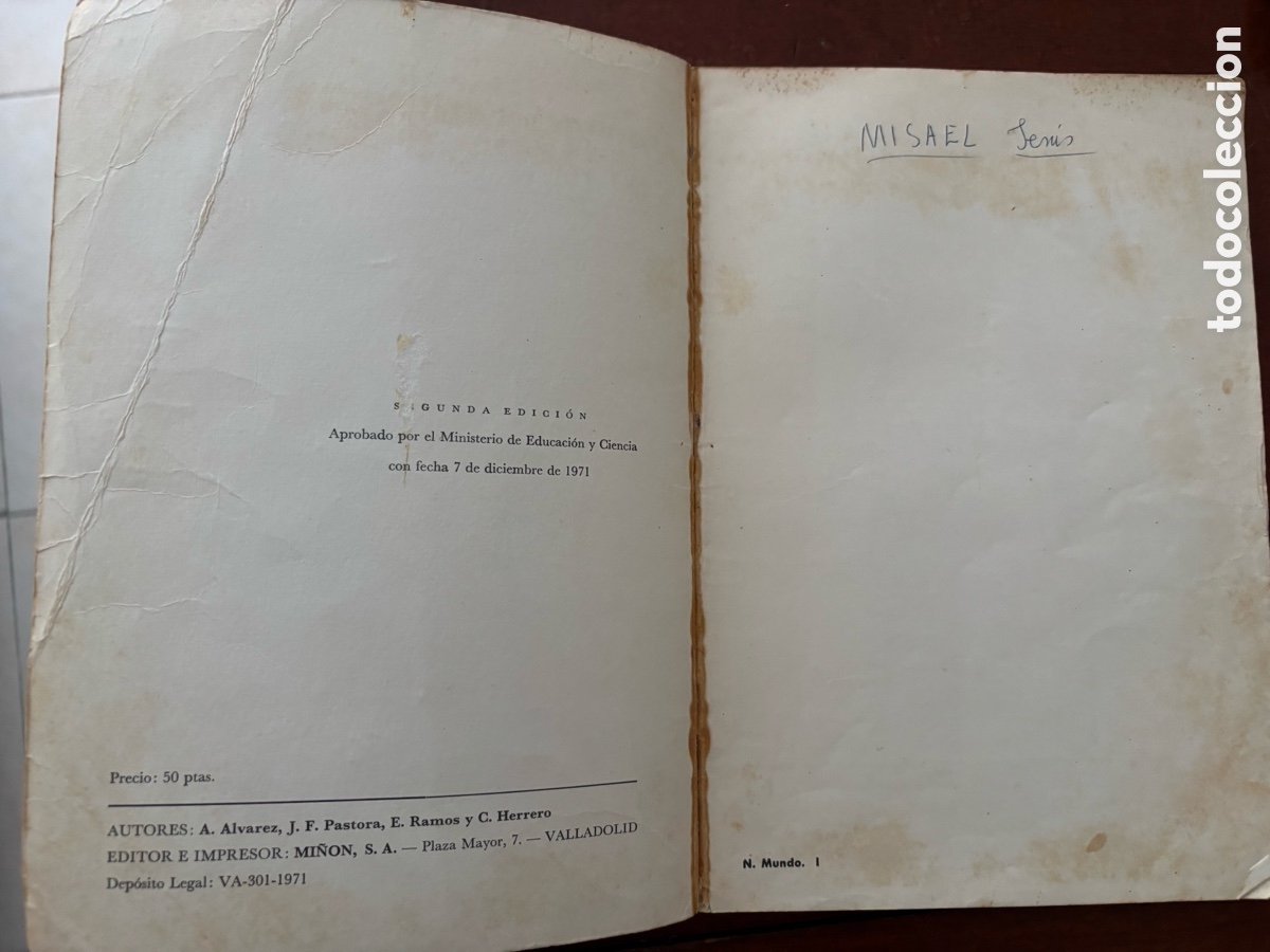 Libros de segunda mano: Libro de texto, nuestro mundo &Aacute;lvarez primero EGB 1971 - Foto 2
