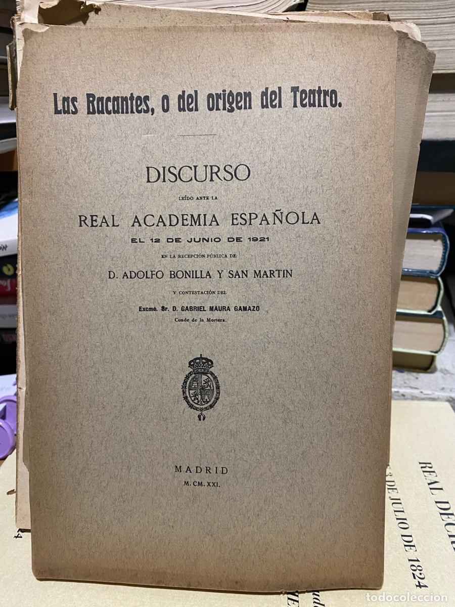 Libros de segunda mano: LAS BACANTES, O DEL ORIGEN DEL TEATRO, DISCURSO LEIDO ANTE LA REAL ACADEMIA ESPA&Ntilde;OLA