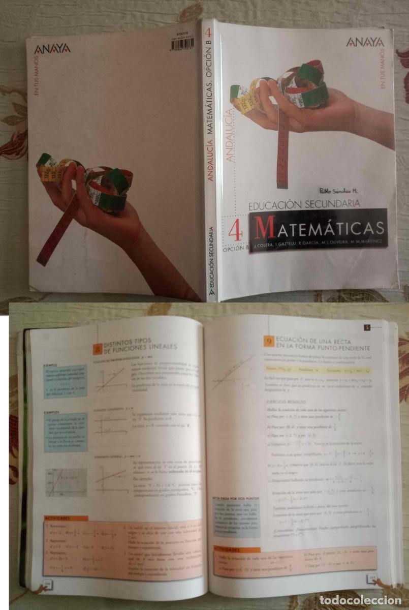 Libros de segunda mano: MATEM&Aacute;TICAS 4&ordm; Secundaria - Anaya &lsquo;2006 - LIBRO ESCOLAR GRANDE
