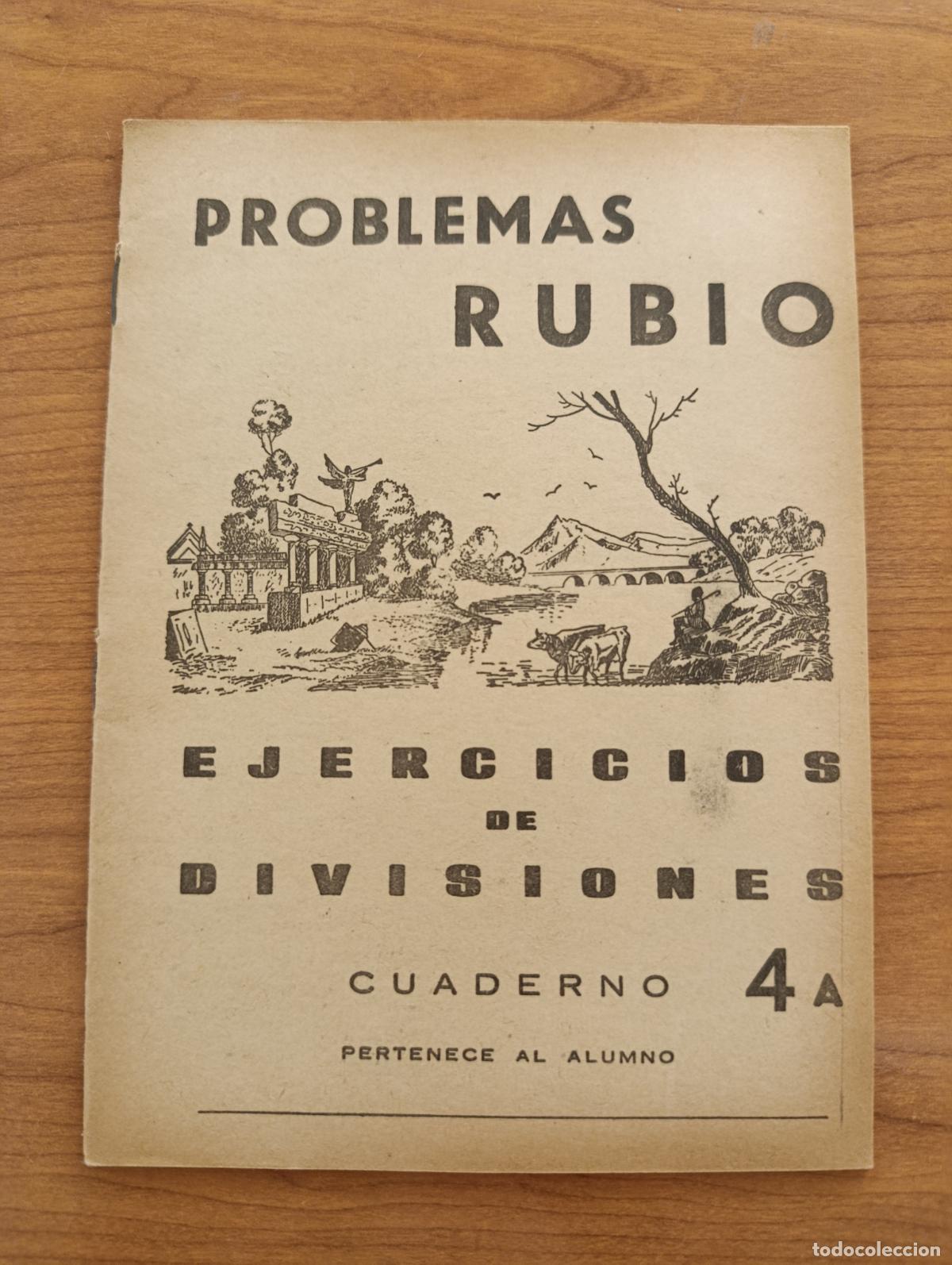 Libri di seconda mano: CARTILLA ESCOLAR PROBLEMAS RUBIO. EJERCICIOS DIVISIONES N&ordm; 4A. 1959. SIN USO PROCEDE DE TIENDA