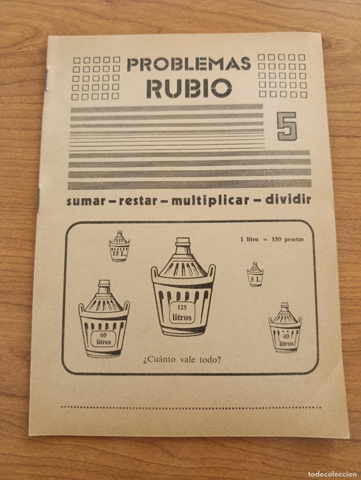 Libros de segunda mano: CARTILLA ESCOLAR PROBLEMAS RUBIO. SUMAR RESTAR MULTIPL DIVIDIR N&ordm; 5. 1977. SIN USO PROCEDE DE TIENDA