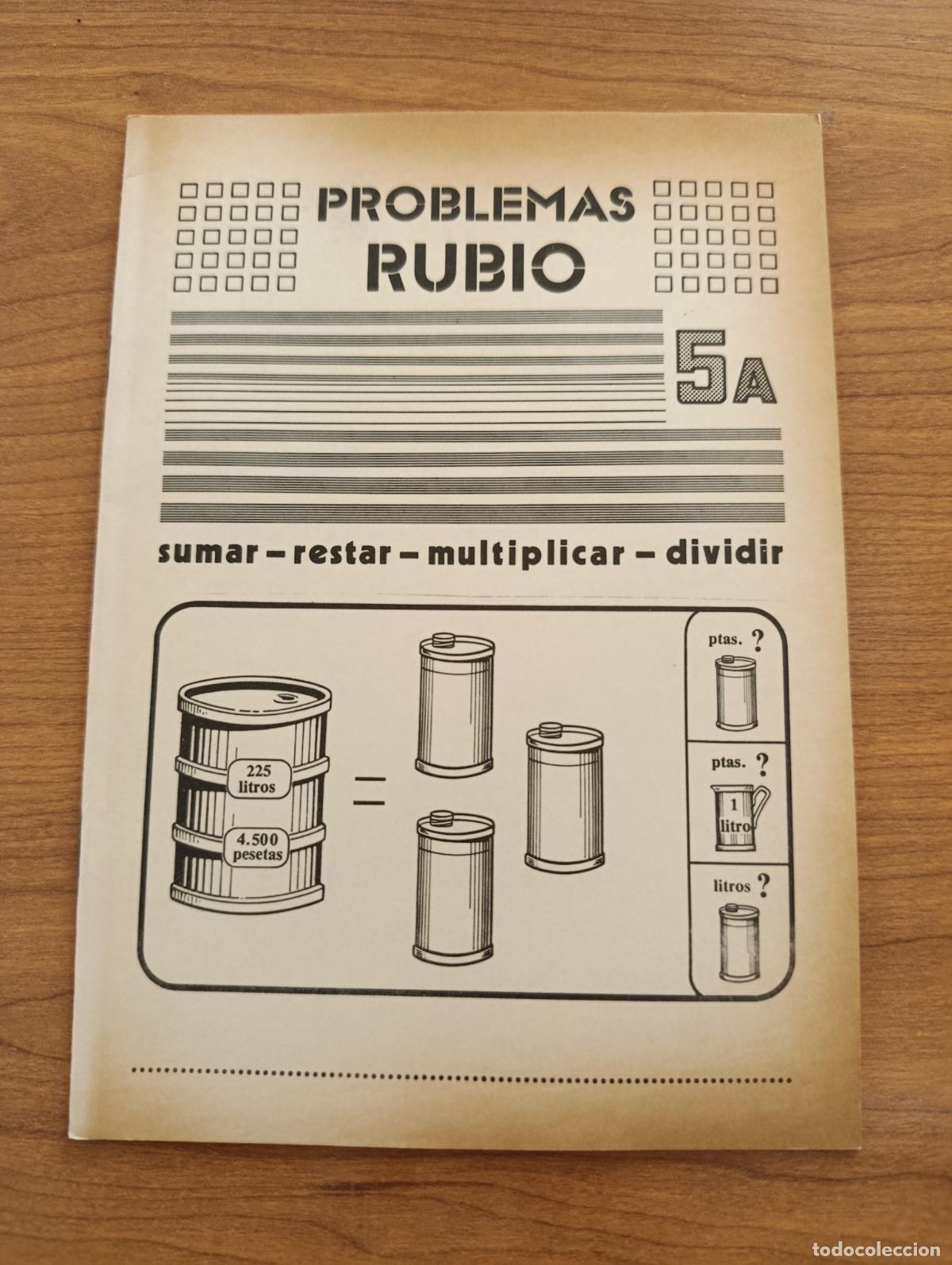 Libros de segunda mano: CARTILLA ESCOLAR PROBLEMAS RUBIO. SUMAR RESTAR MULTIPL DIVIDIR N&ordm; 5A 1977. SIN USO PROCEDE DE TIENDA